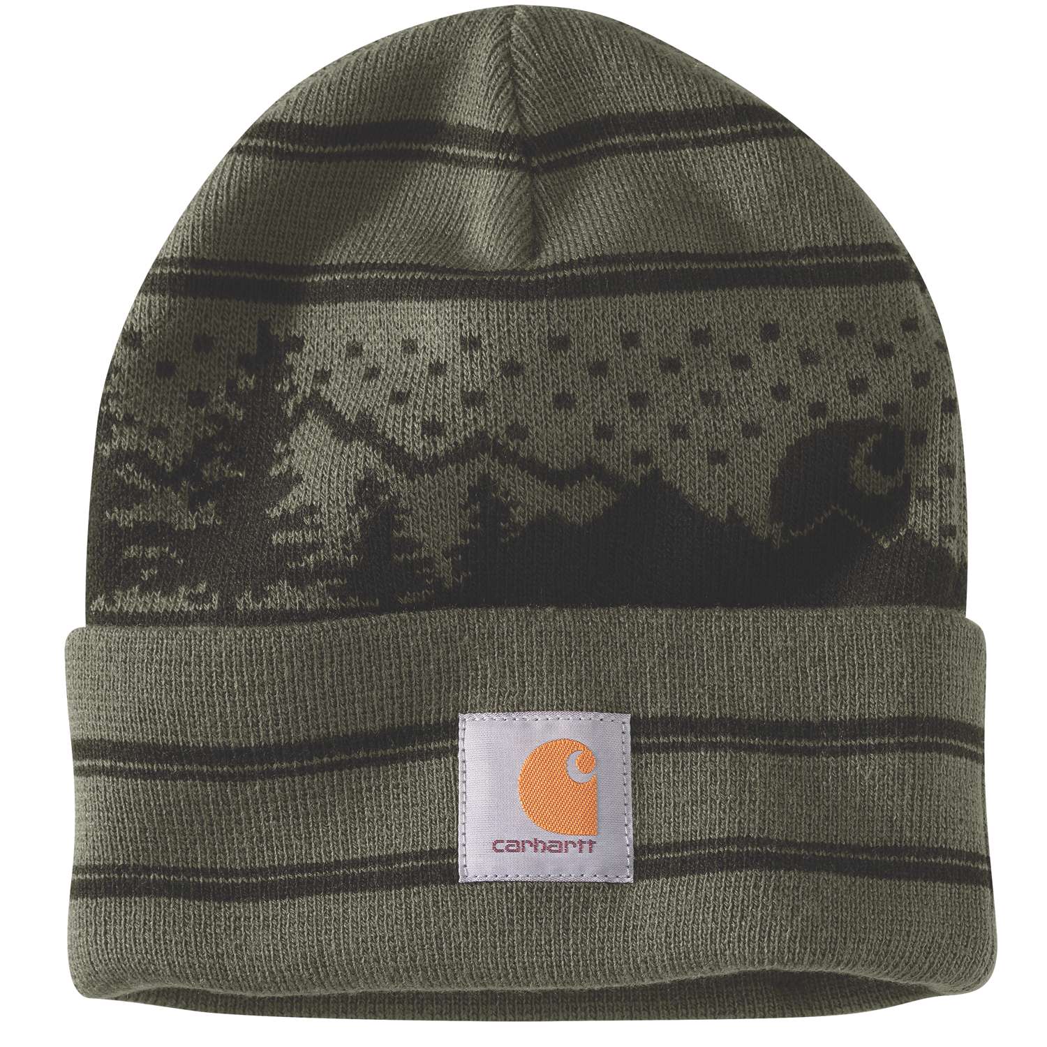 Carhartt Cuffed Beanie With Outdoor Graphic Knit Holiday Beanie